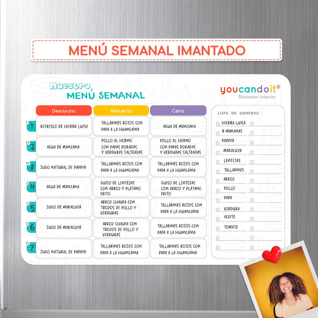Menú semanal imantado