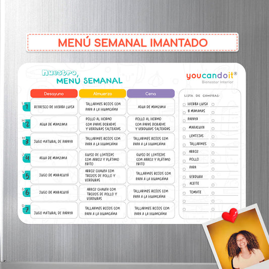 Menú semanal imantado